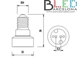 Adaptador de rosca E14 a MR16