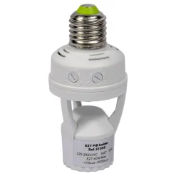 Adaptador para bombilla LED E27 con sensor de movimiento PIR 360º IP20