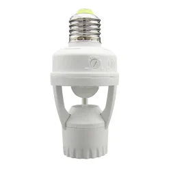 Adaptador para bombilla LED E27 con sensor de movimiento PIR 360º IP20
