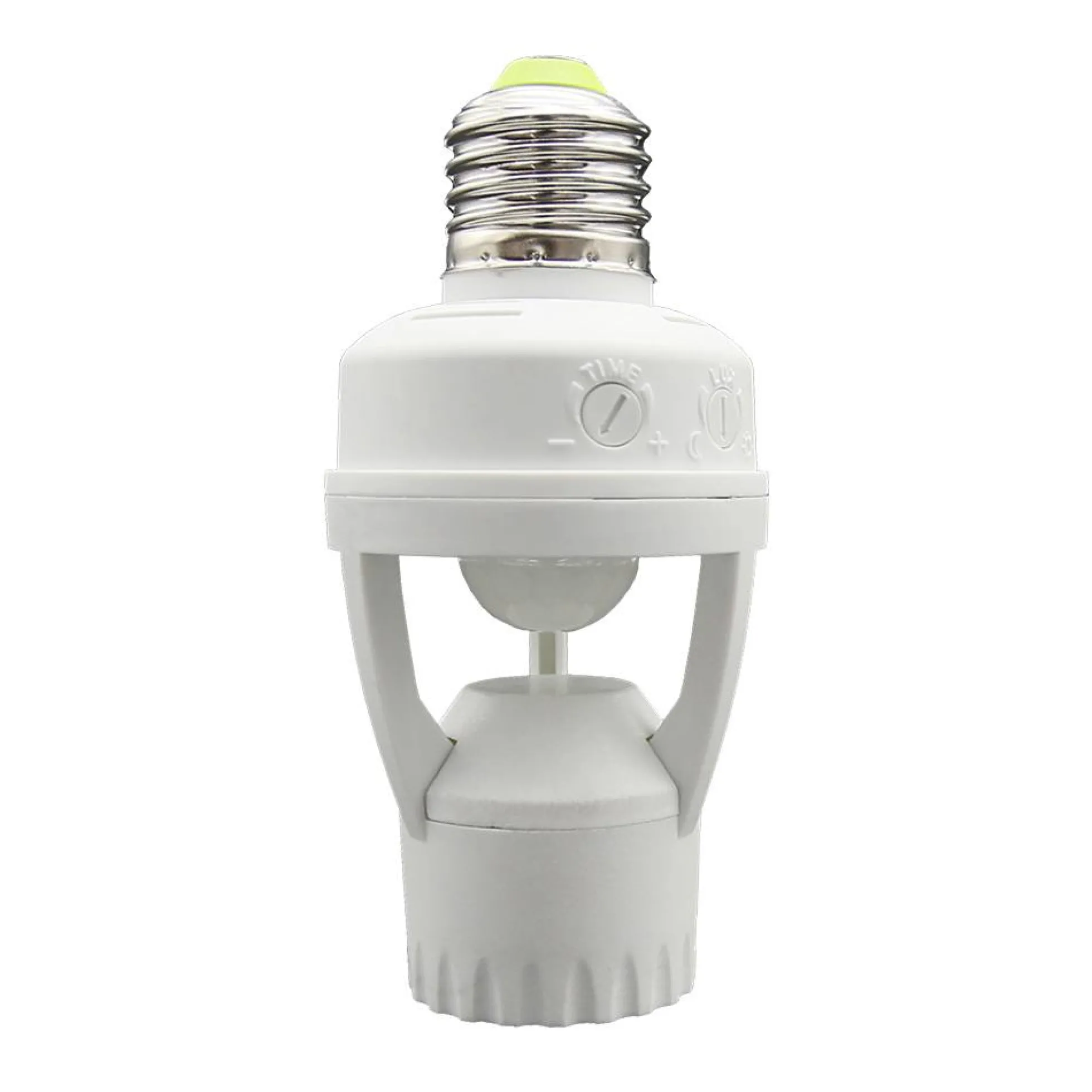 Adaptador para bombilla LED E27 con sensor de movimiento PIR 360º IP20