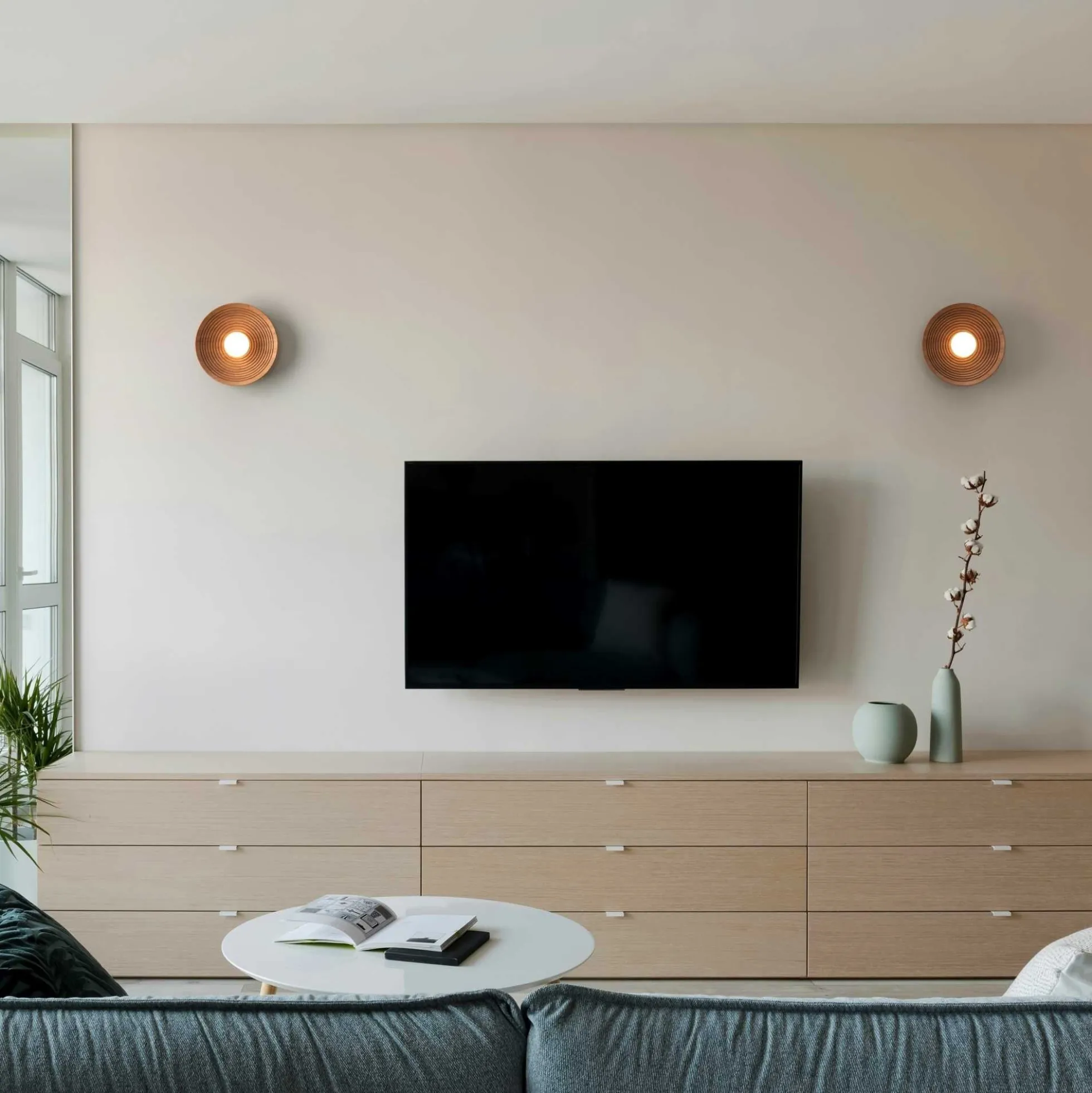 Aplique de diseño en madera "RIANNE" - G9 - Ø28cm