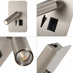 Aplique de pared "ALIX" - 3W - 2600K - USB+USB-C - Instalación superficie