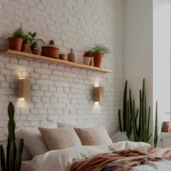 Aplique de pared bidireccional madera