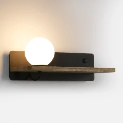 Aplique de pared bola cristal con puerto USB 