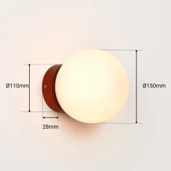 Aplique de pared bola cristal