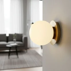 Aplique de pared bola cristal