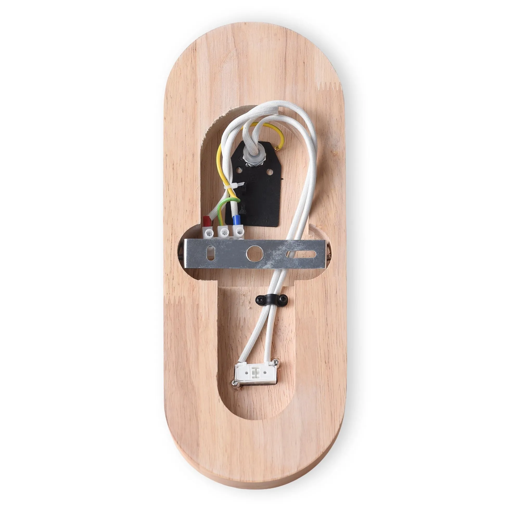 Aplique de pared bola cristal "SOMA" con interruptor - E27 - Madera