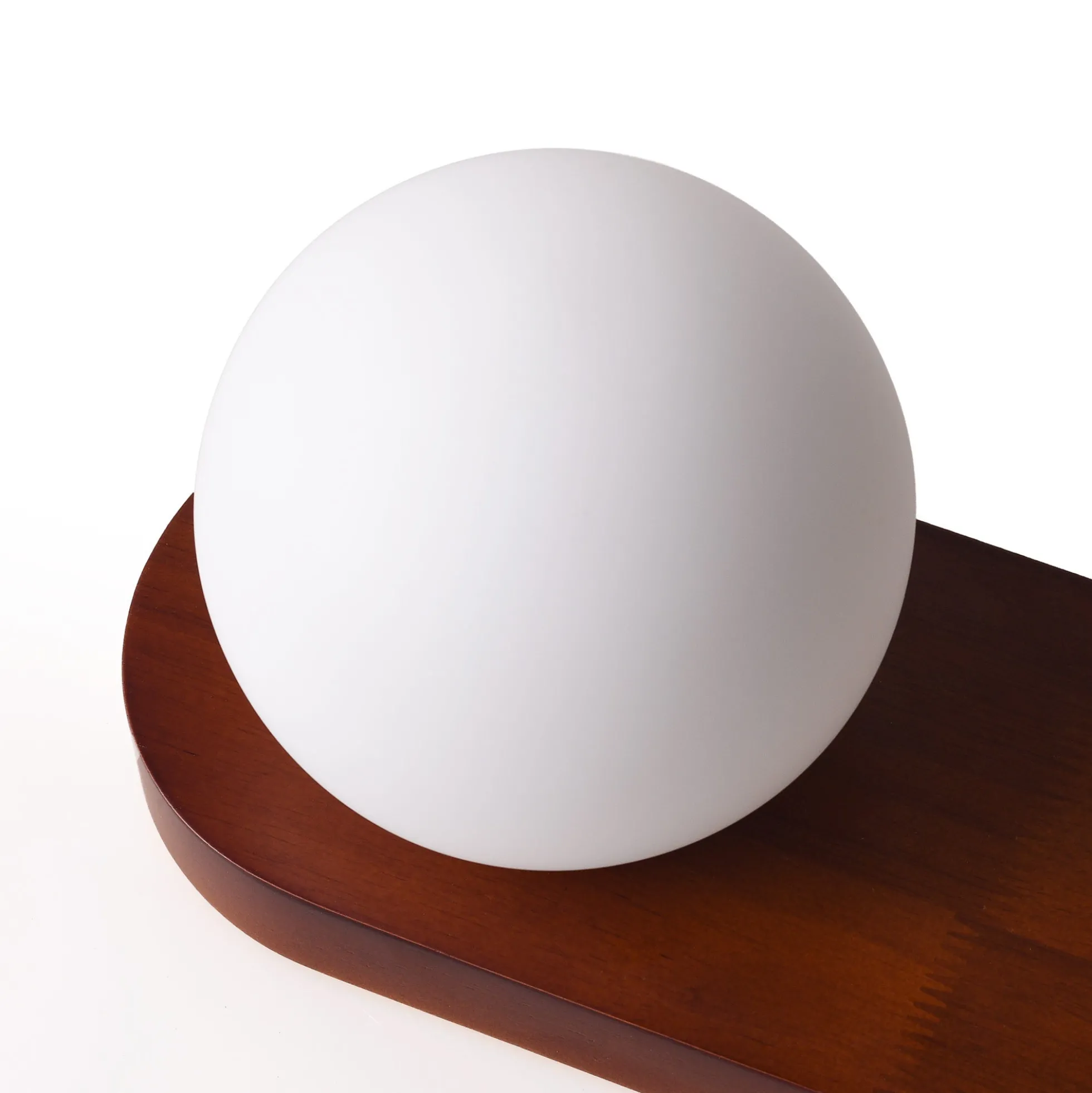 Aplique de pared bola cristal "SOMA" con interruptor - E27 - Madera