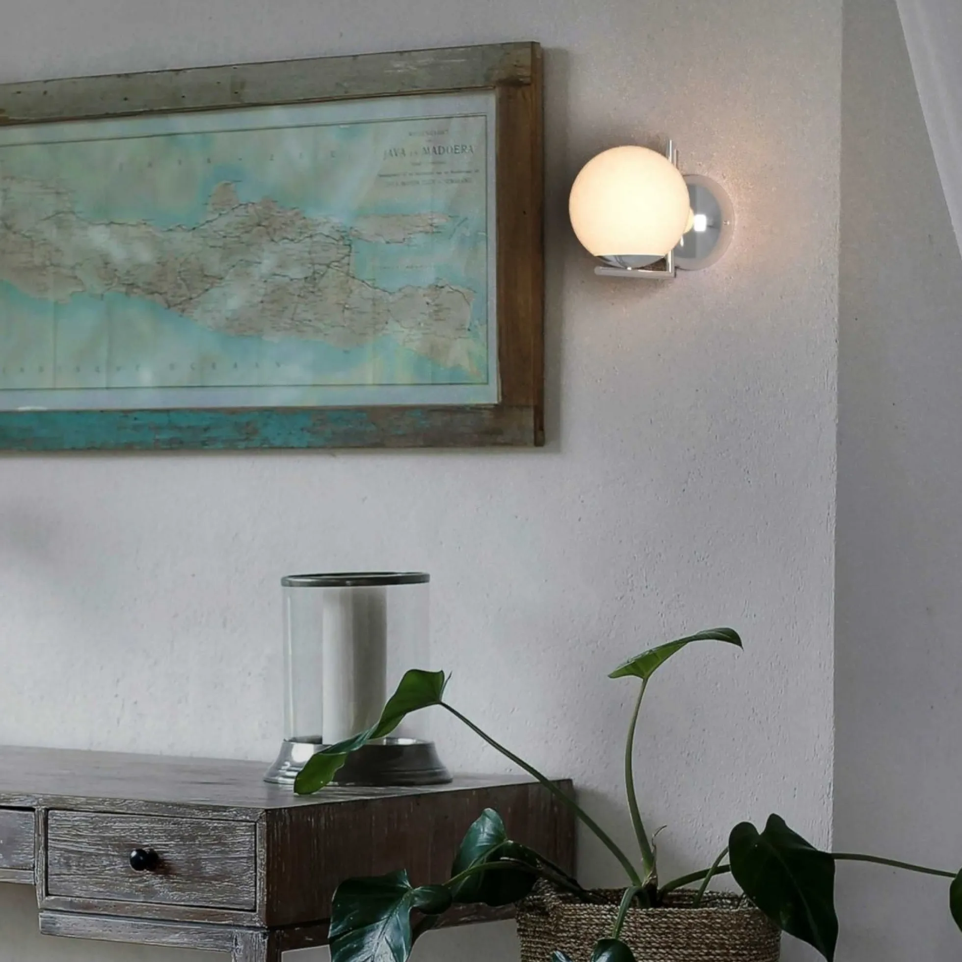 Aplique de pared bola cristal "ATOM" - E27 - Ø 15cm