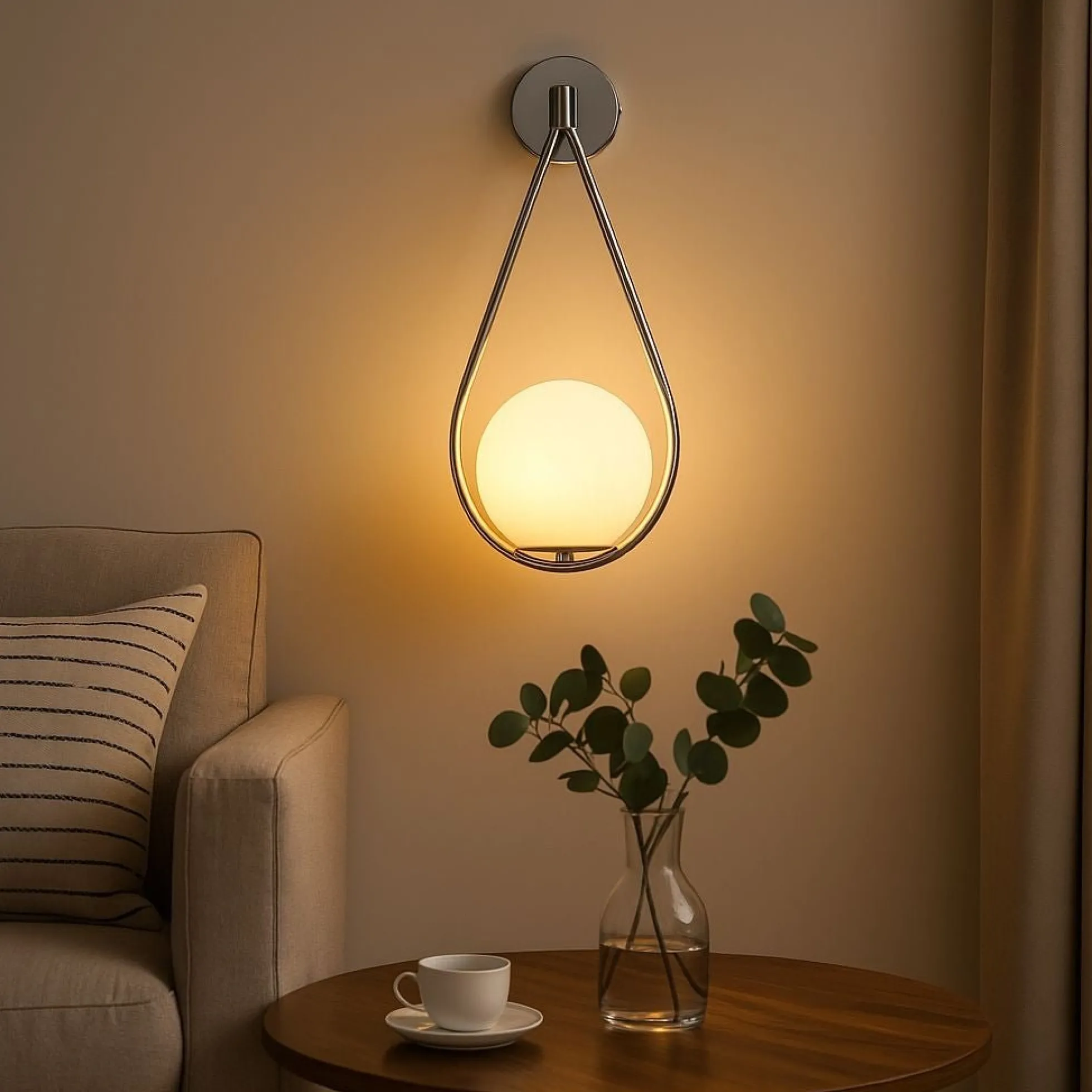 Aplique de pared bola cristal "Clara" - E14