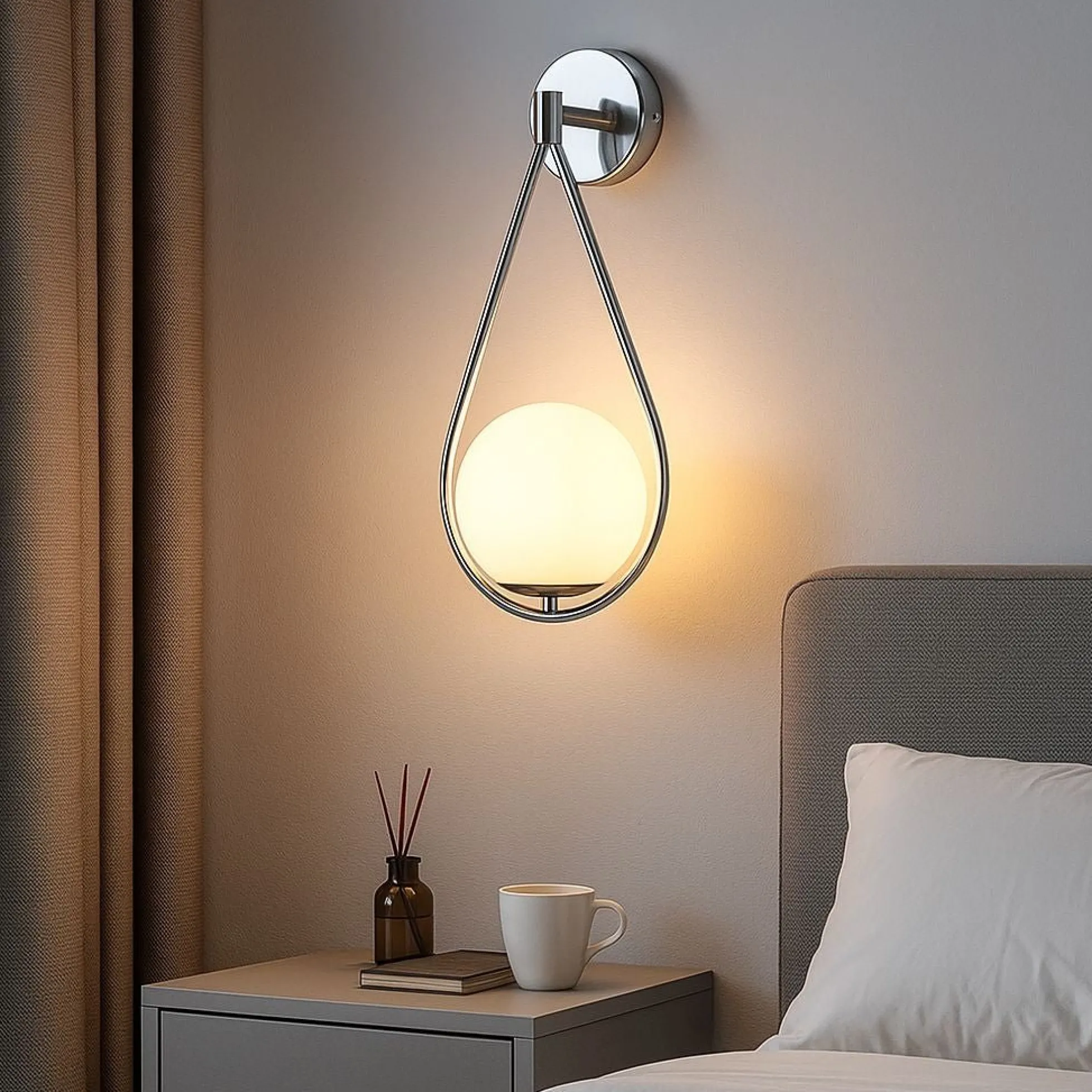 Aplique de pared bola cristal "Clara" - E14