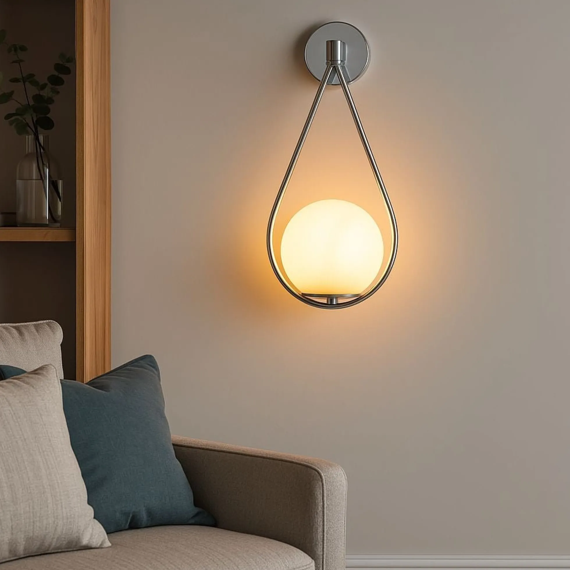 Aplique de pared bola cristal "Clara" - E14