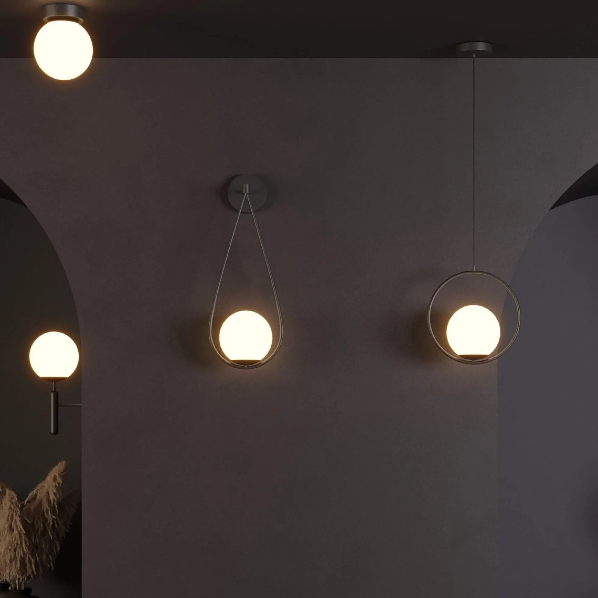 Aplique de pared bola cristal "Clara" - E14