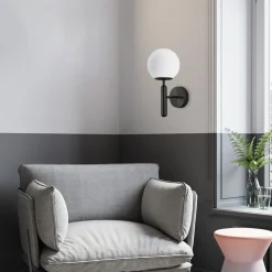 Aplique de pared bola cristal 