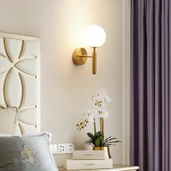 Aplique de pared bola cristal 