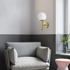 Aplique de pared bola cristal 