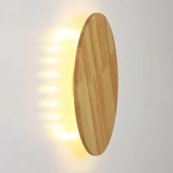 Aplique de pared circular en madera