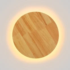 Aplique de pared circular en madera