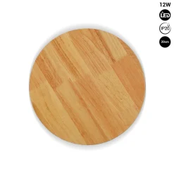 Aplique de pared circular en madera