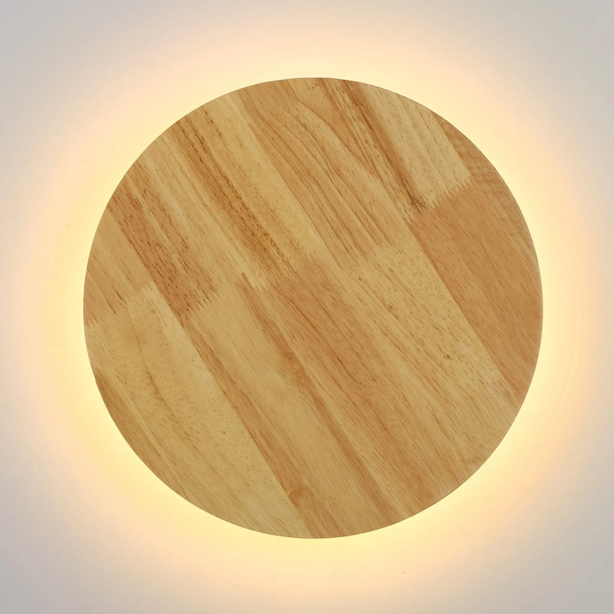 Aplique de pared circular en madera "Lune" - 26W - Ø 30cm