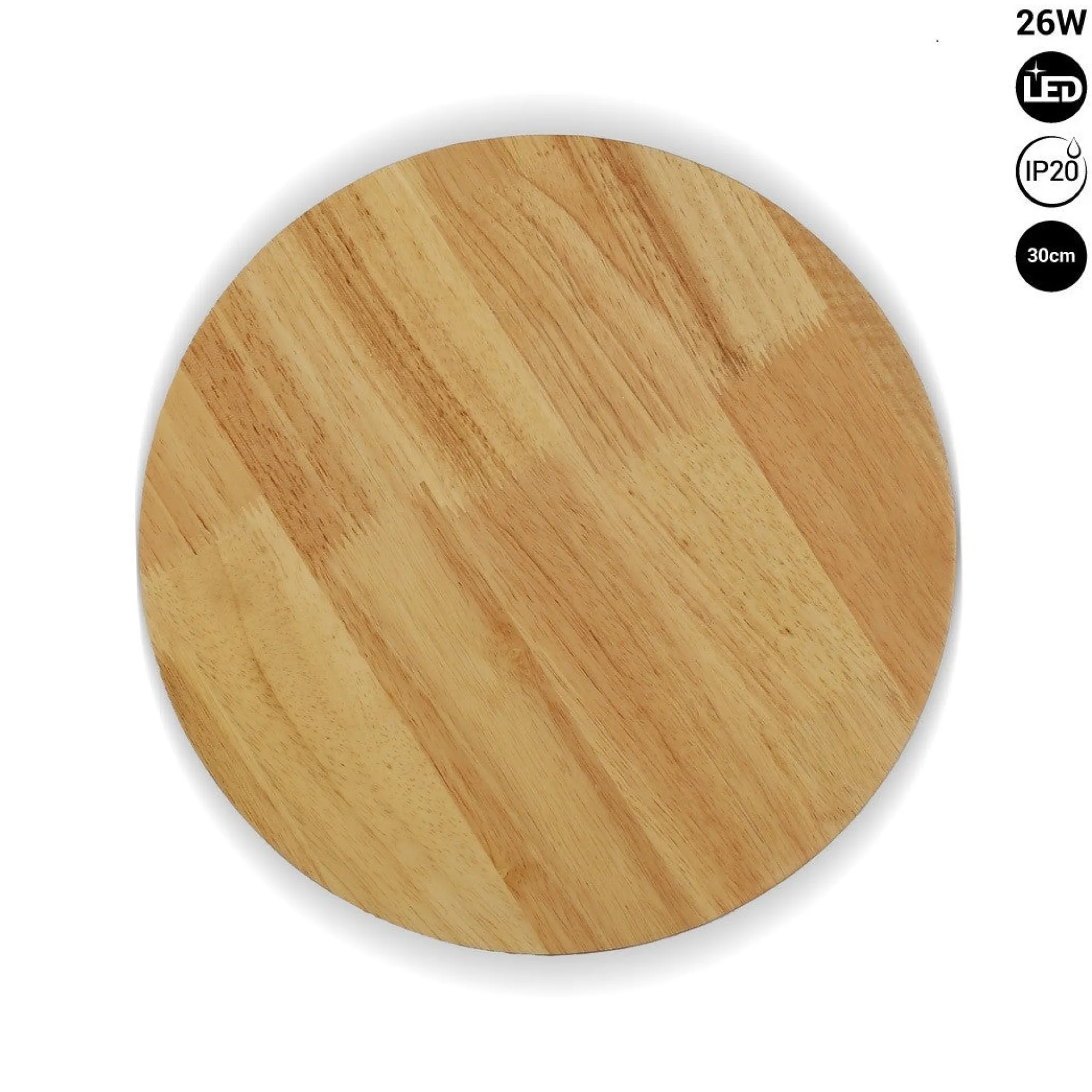 Aplique de pared circular en madera "Lune" - 26W - Ø 30cm