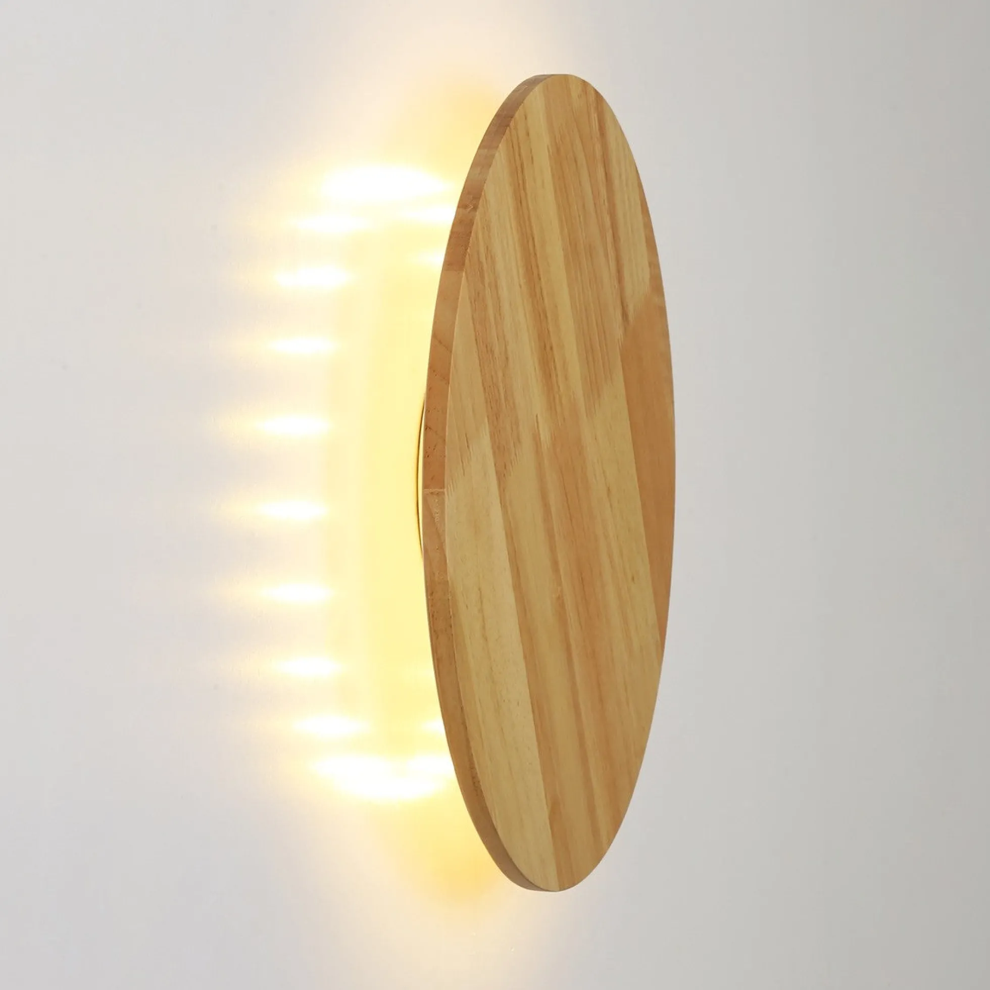 Aplique de pared circular en madera "Lune" - 26W - Ø 30cm