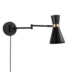 Aplique de pared con brazo articulado y enchufe