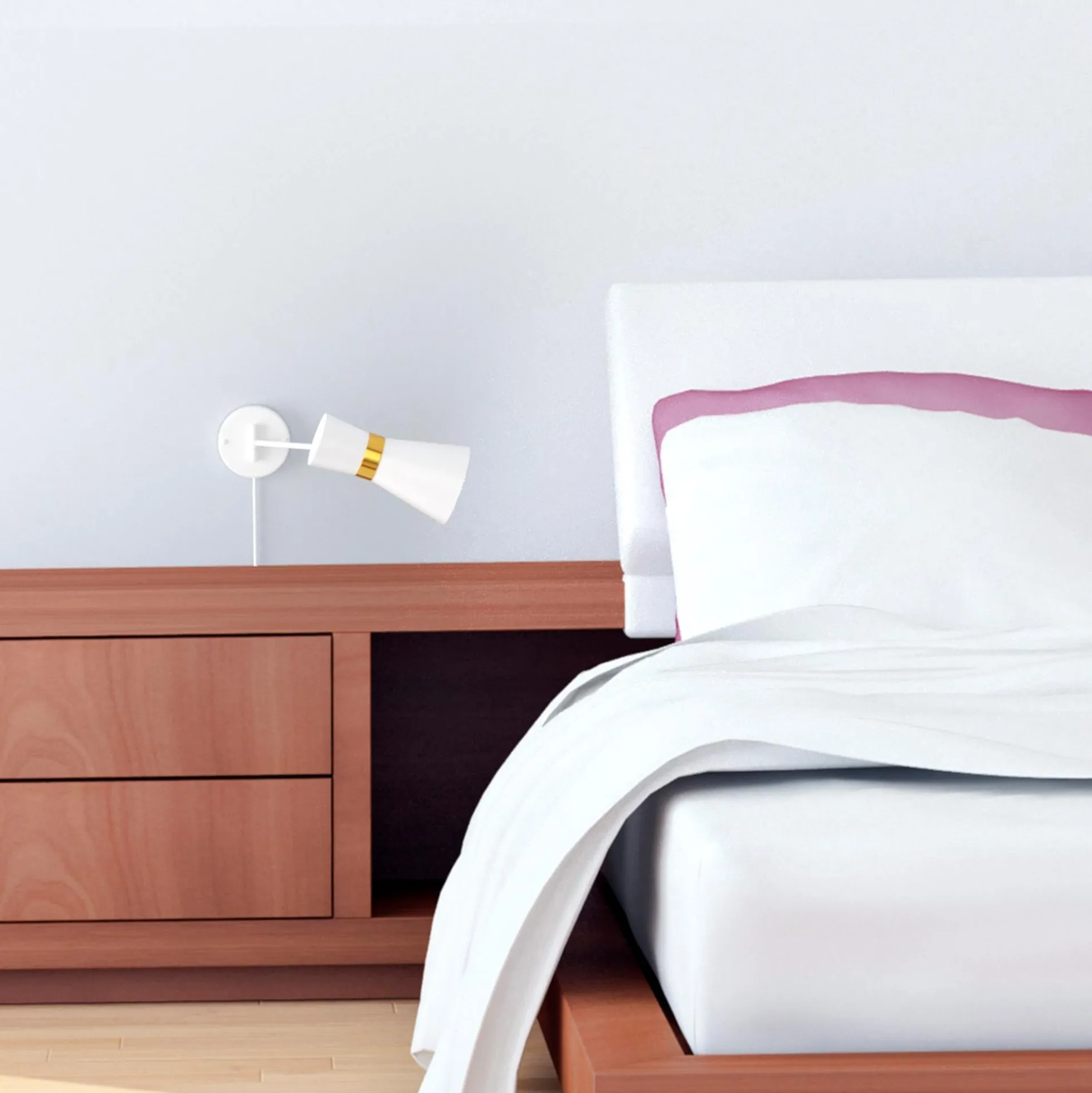 Aplique de pared con brazo articulado y enchufe "SILVA"
