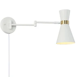 Aplique de pared con brazo articulado y enchufe