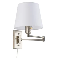 Aplique de pared con brazo articulado y enchufe