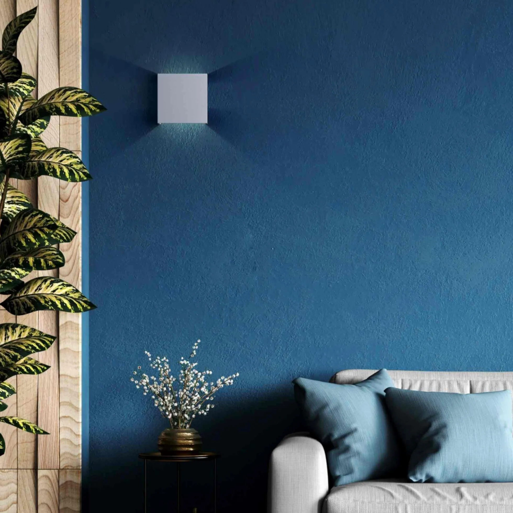 Aplique de pared concreto "Scuad" - Cuadrado - Up & down - 1 x G9