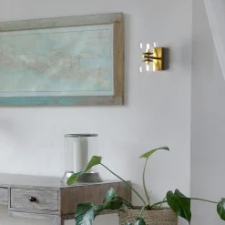 Aplique de pared con doble esfera de cristal 