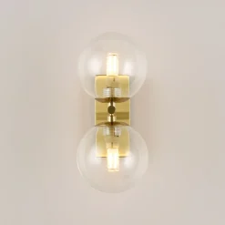 Aplique de pared con doble esfera de cristal 