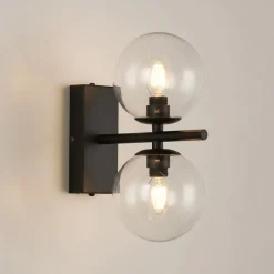 Aplique de pared con doble esfera de cristal 