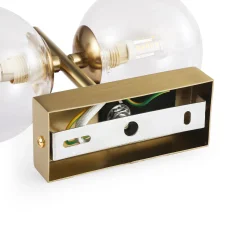 Aplique de pared con doble esfera de cristal 