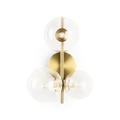 Aplique de pared con esferas de cristal "CATY" - 3 x G9