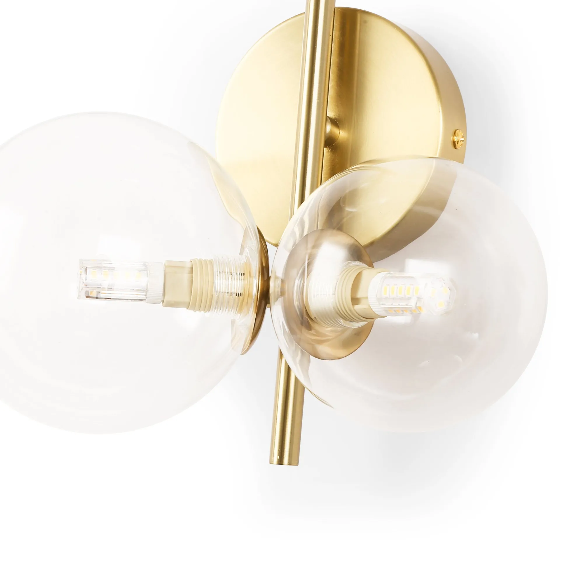 Aplique de pared con esferas de cristal "CATY" - 3 x G9