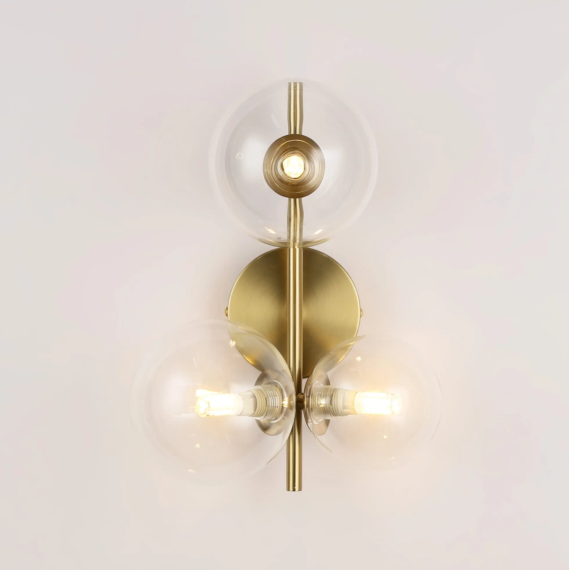 Aplique de pared con esferas de cristal "CATY" - 3 x G9