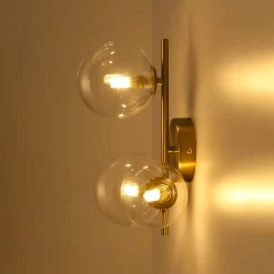 Aplique de pared con esferas de cristal
