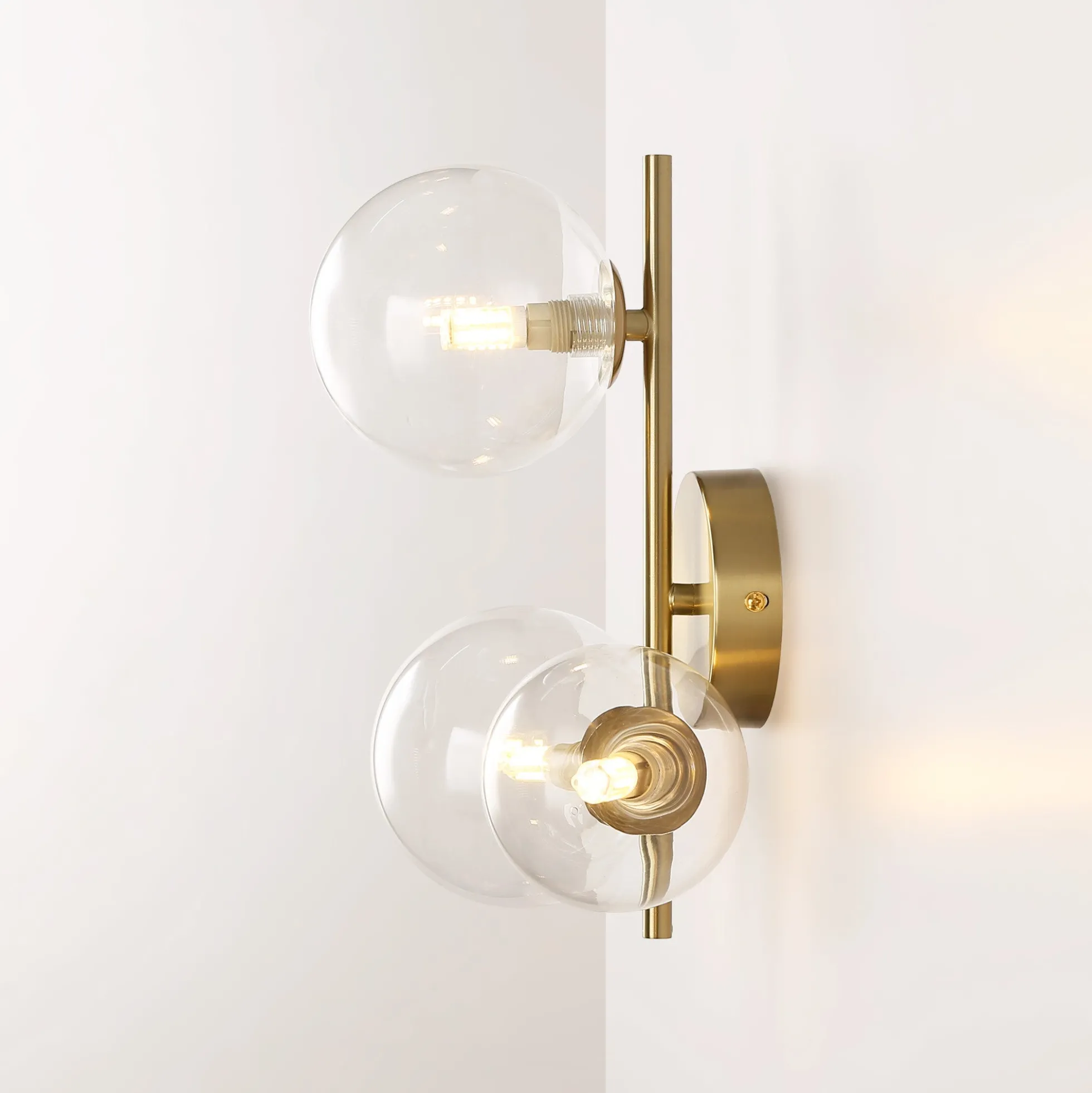 Aplique de pared con esferas de cristal "CATY" - 3 x G9