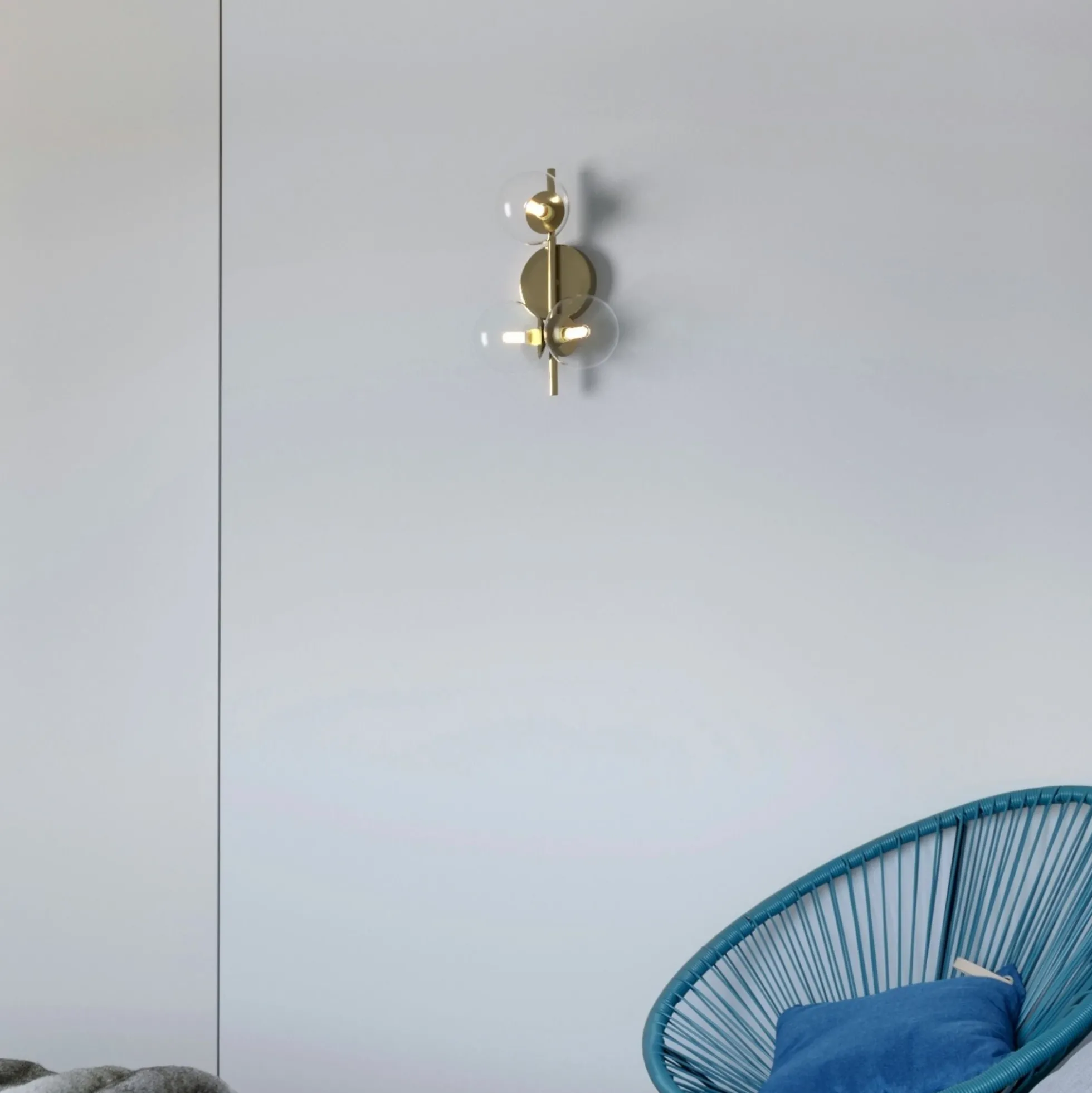 Aplique de pared con esferas de cristal "CATY" - 3 x G9