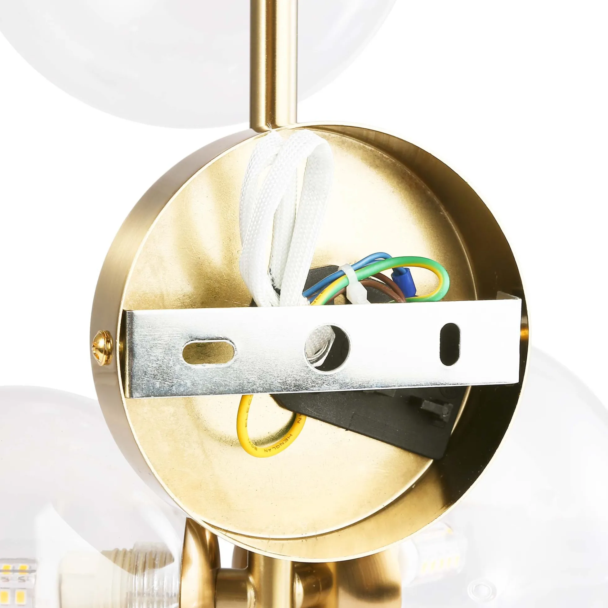 Aplique de pared con esferas de cristal "CATY" - 3 x G9