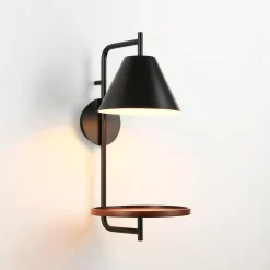 Aplique de pared con estante de apoyo