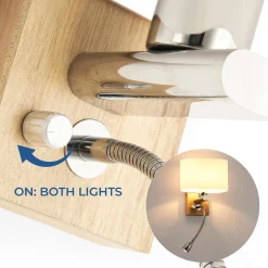 Aplique de pared con foco LED para lectura 