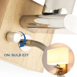 Aplique de pared con foco LED para lectura 