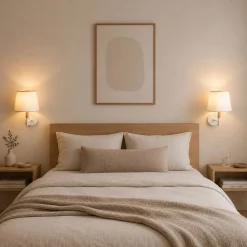 Aplique de pared con pantalla de tela 