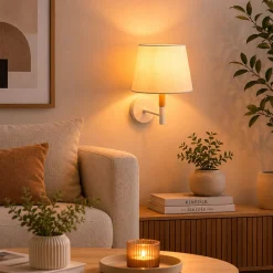 Aplique de pared con pantalla de tela 
