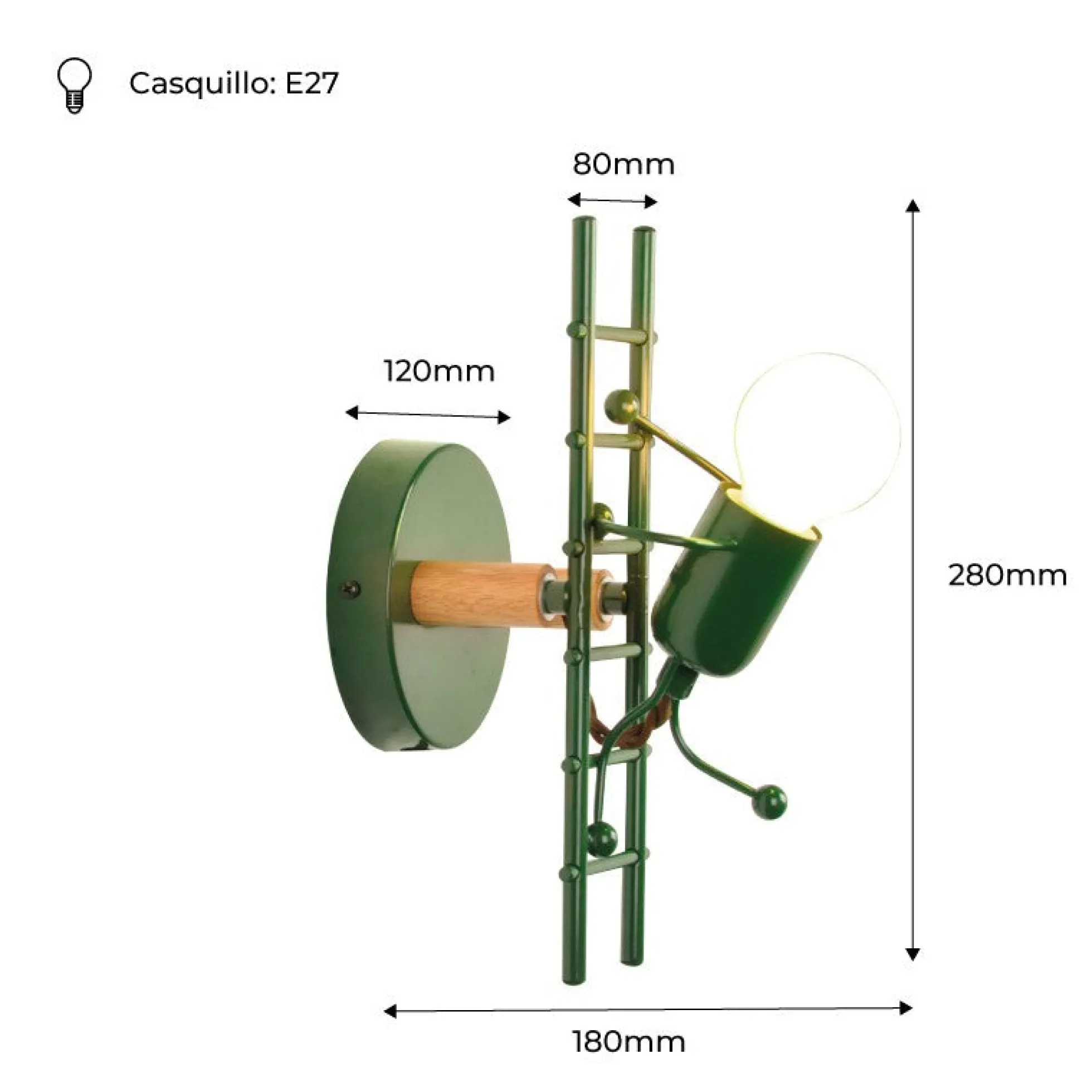 Aplique de pared decorativo "Doll" - E27