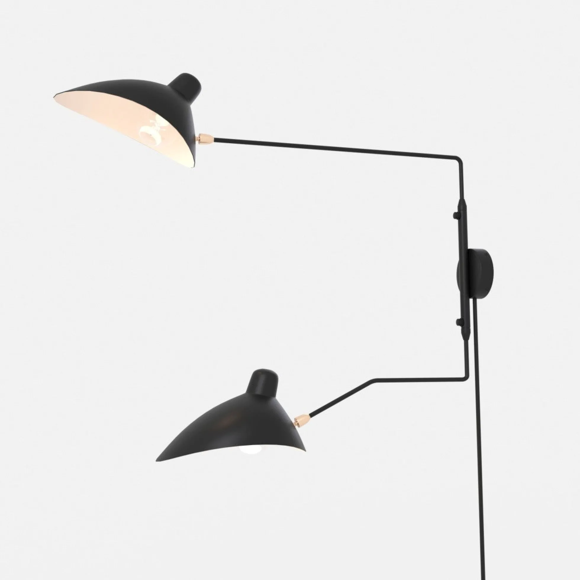 Aplique de pared de diseño "Louise" con interruptor y enchufe - 2xE27