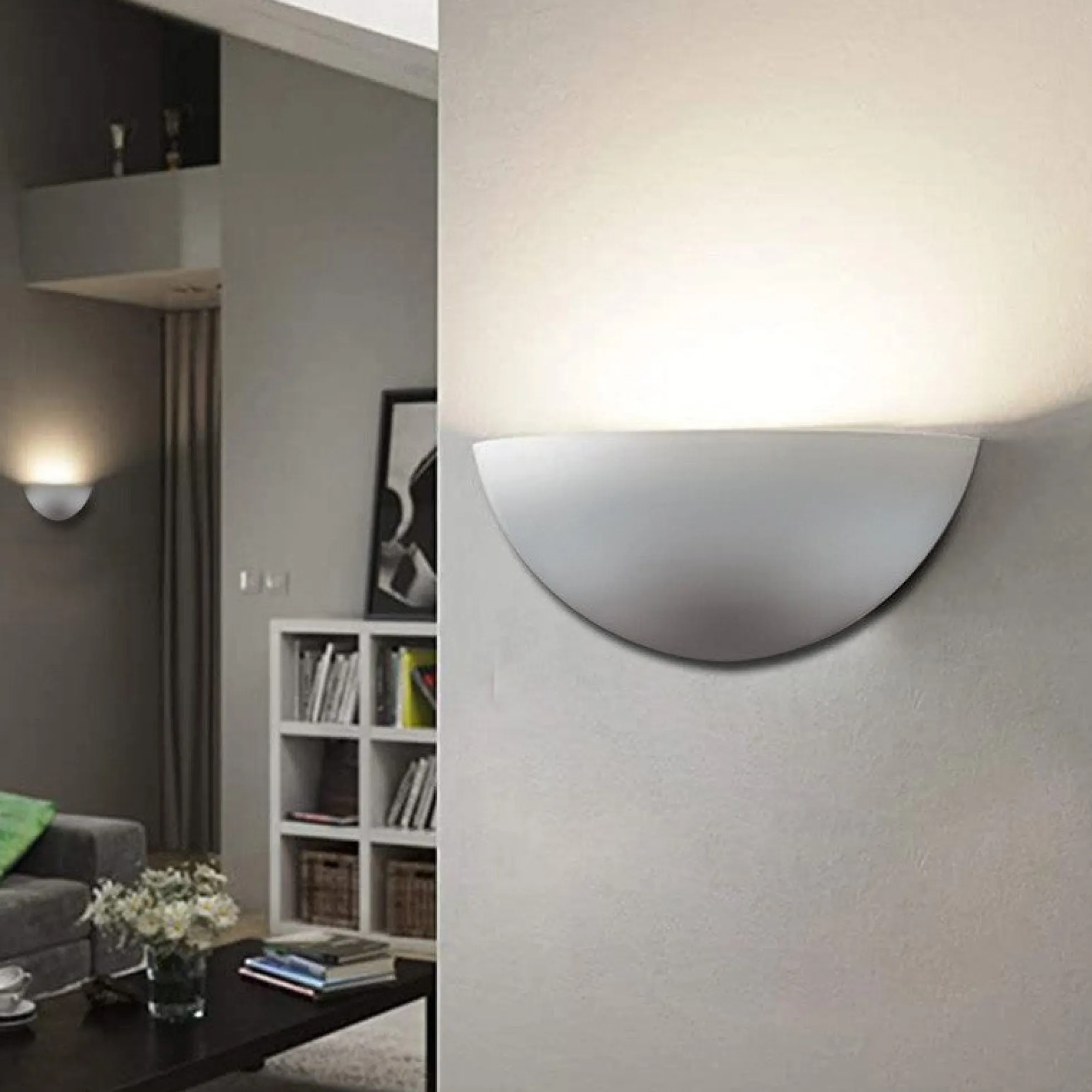 Aplique de pared de escayola "HALF" E14